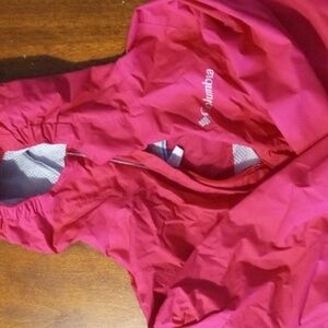 Girls Lightweight Columbia pink hooded jacket size XXS (4/5)